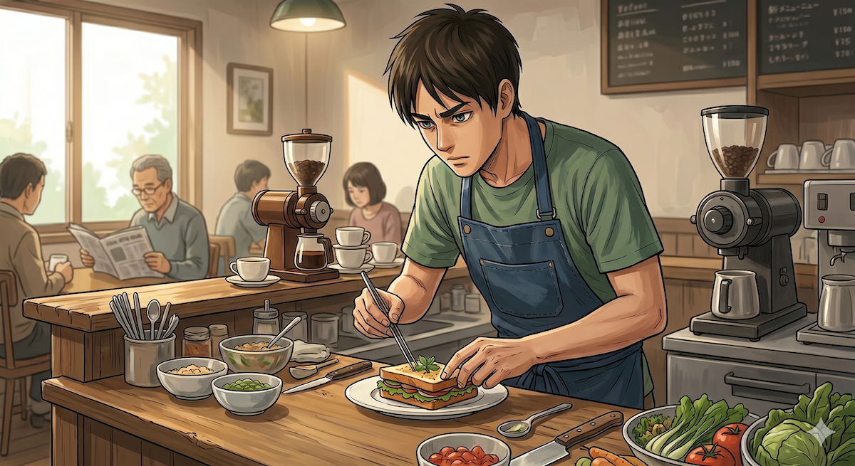 喫茶店で働く